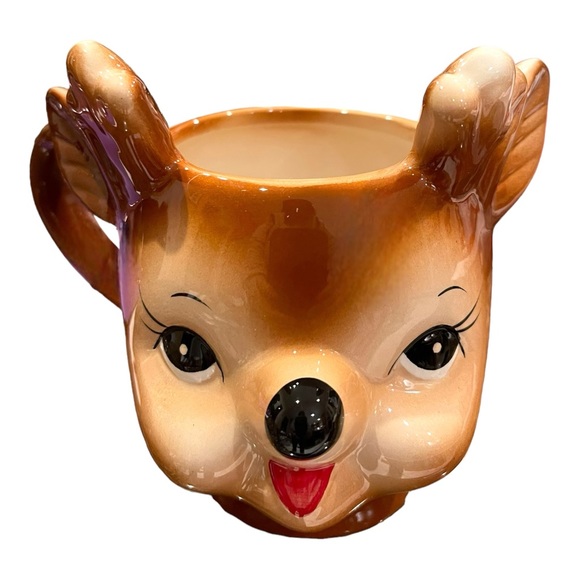 Pottery Barn  Cheeky Reindeer Earthenware Mug 12 FL Oz Retro Style - Picture 4 of 8